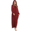 image:imageEkouaer Robe for Women Zipper Robe Loungewear Full Length Sleepwear Pockets Housecoat Casual Straight Robe SXXLRed Black Plaid