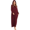 image:imageEkouaer Robe for Women Zipper Robe Loungewear Full Length Sleepwear Pockets Housecoat Casual Straight Robe SXXLWine Red