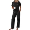 image:imageEkouaer Womens Pajama Sets Short Sleeve Top and Pants 2 Piece Pjs Soft Sleepwear Comfy Lounge Set SXXLBlack