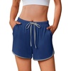 image:imageEkouaer Womens Pajama Shorts Elastic Waist Sleep Shorts Stylish Lounge Shorts Casual Comfy Sweat ShortsNavy Blue