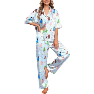 image:imageEkouaer Silk Satin Pajamas Set Women Short Sleeve Pj Sets Button Down Sleepwear 2 Piece Soft Loungewear SXXLCity Walk