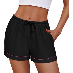 image:imageEkouaer Womens Pajama Shorts Casual Summer Sleep Shorts Cute Printed Lounge Pj Bottoms with Drawstring amp PocketsBlack