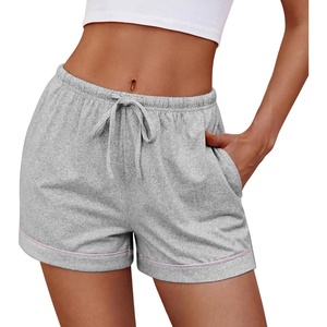 image:imageEkouaer Womens Pajama Shorts Casual Summer Sleep Shorts Cute Printed Lounge Pj Bottoms with Drawstring amp PocketsLight Grey