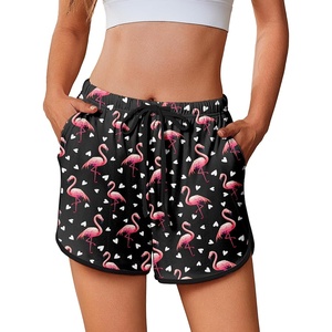image:imageEkouaer Womens Pajama Shorts Elastic Waist Sleep Shorts Stylish Lounge Shorts Casual Comfy Sweat ShortsFlamingo