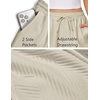 image:imageEKOUAER Womens Pajama Shorts Textured Casual Lounge Short Elastic Waist Pj Shorts Sweatsuits with Pockets 2026Apricot