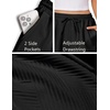 image:imageEKOUAER Womens Pajama Shorts Textured Casual Lounge Short Elastic Waist Pj Shorts Sweatsuits with Pockets 2026Black