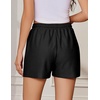 image:imageEKOUAER Womens Pajama Shorts Textured Casual Lounge Short Elastic Waist Pj Shorts Sweatsuits with Pockets 2026Black