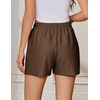 image:imageEKOUAER Womens Pajama Shorts Textured Casual Lounge Short Elastic Waist Pj Shorts Sweatsuits with Pockets 2026Brown