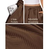 image:imageEKOUAER Womens Pajama Shorts Textured Casual Lounge Short Elastic Waist Pj Shorts Sweatsuits with Pockets 2026Brown