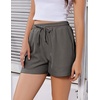 image:imageEKOUAER Womens Pajama Shorts Textured Casual Lounge Short Elastic Waist Pj Shorts Sweatsuits with Pockets 2026Dark Grey