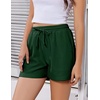 image:imageEKOUAER Womens Pajama Shorts Textured Casual Lounge Short Elastic Waist Pj Shorts Sweatsuits with Pockets 2026Green