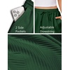 image:imageEKOUAER Womens Pajama Shorts Textured Casual Lounge Short Elastic Waist Pj Shorts Sweatsuits with Pockets 2026Green