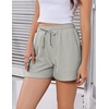 image:imageEKOUAER Womens Pajama Shorts Textured Casual Lounge Short Elastic Waist Pj Shorts Sweatsuits with Pockets 2026Light Grey