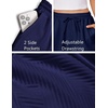 image:imageEKOUAER Womens Pajama Shorts Textured Casual Lounge Short Elastic Waist Pj Shorts Sweatsuits with Pockets 2026Navy Blue