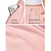 image:imageEKOUAER Womens Pajama Shorts Textured Casual Lounge Short Elastic Waist Pj Shorts Sweatsuits with Pockets 2026Pink