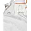 image:imageEKOUAER Womens Pajama Shorts Textured Casual Lounge Short Elastic Waist Pj Shorts Sweatsuits with Pockets 2026White