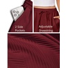 image:imageEKOUAER Womens Pajama Shorts Textured Casual Lounge Short Elastic Waist Pj Shorts Sweatsuits with Pockets 2026Wine Red