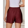 image:imageEKOUAER Womens Pajama Shorts Textured Casual Lounge Short Elastic Waist Pj Shorts Sweatsuits with Pockets 2026Wine Red