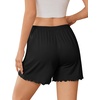image:imageEkouaer 2 Pack Womens Pajama Shorts 2026 Summer Casual Lounge Sleep Short Ruffle Soft Comfy Pj Bottoms with PocketsBlack