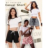 image:imageEkouaer 2 Pack Womens Pajama Shorts 2026 Summer Casual Lounge Sleep Short Ruffle Soft Comfy Pj Bottoms with PocketsBlackdark Blue
