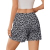 image:imageEkouaer 2 Pack Womens Pajama Shorts 2026 Summer Casual Lounge Sleep Short Ruffle Soft Comfy Pj Bottoms with PocketsBlackgray Leopard