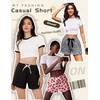 image:imageEkouaer 2 Pack Womens Pajama Shorts 2026 Summer Casual Lounge Sleep Short Ruffle Soft Comfy Pj Bottoms with PocketsBlackgray Leopard