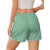 image:imageEkouaer 2 Pack Womens Pajama Shorts 2026 Summer Casual Lounge Sleep Short Ruffle Soft Comfy Pj Bottoms with PocketsGreen White Plaid