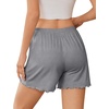 image:imageEkouaer 2 Pack Womens Pajama Shorts 2026 Summer Casual Lounge Sleep Short Ruffle Soft Comfy Pj Bottoms with PocketsHeather Grey