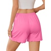 image:imageEkouaer 2 Pack Womens Pajama Shorts 2026 Summer Casual Lounge Sleep Short Ruffle Soft Comfy Pj Bottoms with PocketsLight GrayPeachy Pink