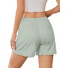 image:imageEkouaer 2 Pack Womens Pajama Shorts 2026 Summer Casual Lounge Sleep Short Ruffle Soft Comfy Pj Bottoms with PocketsLight Green
