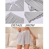 image:imageEkouaer 2 Pack Womens Pajama Shorts 2026 Summer Casual Lounge Sleep Short Ruffle Soft Comfy Pj Bottoms with PocketsLight Grey