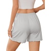 image:imageEkouaer 2 Pack Womens Pajama Shorts 2026 Summer Casual Lounge Sleep Short Ruffle Soft Comfy Pj Bottoms with PocketsLight Grey