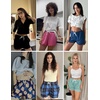 image:imageEkouaer 2 Pack Womens Pajama Shorts 2026 Summer Casual Lounge Sleep Short Ruffle Soft Comfy Pj Bottoms with PocketsNavy