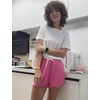 image:imageEkouaer 2 Pack Womens Pajama Shorts 2026 Summer Casual Lounge Sleep Short Ruffle Soft Comfy Pj Bottoms with PocketsPeachy Pink