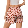 image:imageEkouaer 2 Pack Womens Pajama Shorts 2026 Summer Casual Lounge Sleep Short Ruffle Soft Comfy Pj Bottoms with PocketsStrawberry