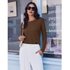 image:imageEkouaer 3 Pack Long Sleeve Shirts for Women Crew Neck Thermal Tops Lightweight Base Layer Undershirt Tees 2025 SXXLBlackCoffeeBeige