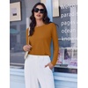 image:imageEkouaer 3 Pack Long Sleeve Shirts for Women Crew Neck Thermal Tops Lightweight Base Layer Undershirt Tees 2025 SXXLBlackPurple RedLight Brown