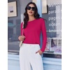image:imageEkouaer 3 Pack Long Sleeve Shirts for Women Crew Neck Thermal Tops Lightweight Base Layer Undershirt Tees 2025 SXXLBlackWhiteHot Pink