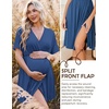 image:imageEkouaer 3 in 1 Labor and Delivery Gown for Hospital Short Sleeve Maternity Nursing Dress Nightgown Postpartum SleepwearBlue