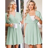 image:imageEkouaer 3 in 1 Labor and Delivery Gown for Hospital Short Sleeve Maternity Nursing Dress Nightgown Postpartum SleepwearLight Green