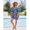 image:imageEkouaer Bathing Suit Cover Up for Women V Neck Button Down Swimsuit Coverup Beach Dress Shirt S3XLDark Blue Palm
