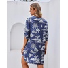 image:imageEkouaer Bathing Suit Cover Up for Women V Neck Button Down Swimsuit Coverup Beach Dress Shirt S3XLDark Blue Palm