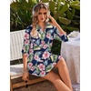 image:imageEkouaer Beach Cover Ups for Women Bikini Swimsuit Coverup Beach Dress ShirtNavy Blue Flower