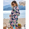 image:imageEkouaer Beach Cover Ups for Women Bikini Swimsuit Coverup Beach Dress ShirtNavy Blue Flower