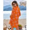 image:imageEkouaer Beach Cover Ups for Women Bikini Swimsuit Coverup Beach Dress ShirtOrange Flower