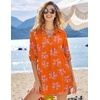 image:imageEkouaer Beach Cover Ups for Women Bikini Swimsuit Coverup Beach Dress ShirtOrange Flower