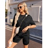 image:imageEkouaer Biker Short Sets Women 2 Piece Outfits Shorts Lounge Sets Oversized Shirt Sweatsuits Set