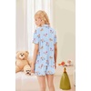image:imageEkouaer Button Up Pajamas Set for Women Short Sleeve Ribbed Knit Sleepwear 2 Piece Pjs Shorts SetBluestriped Dog