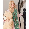 image:imageEkouaer Button Up Pajamas Set for Women Short Sleeve Ribbed Knit Sleepwear 2 Piece Pjs Shorts SetChristmas Green