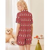 image:imageEkouaer Button Up Pajamas Set for Women Short Sleeve Ribbed Knit Sleepwear 2 Piece Pjs Shorts SetChristmas Red